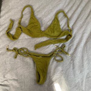 Monday Swimwear Moss Crinkle Bikini Set